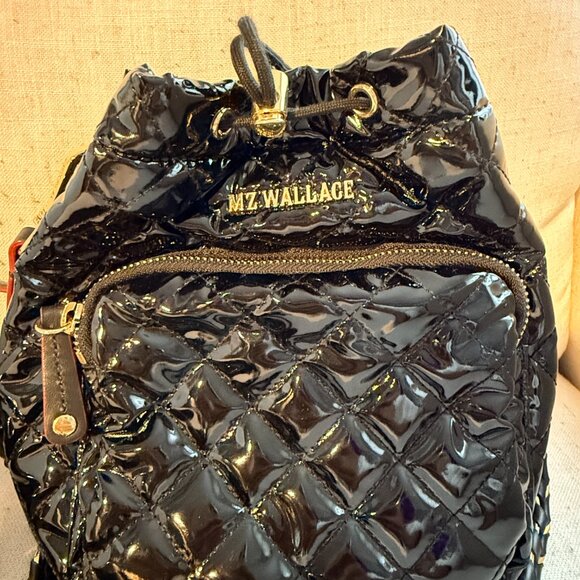MZ Wallace Limited Edition Black & Gold Lacquer Bag – 3 Straps, Like New, Worn 1 - Picture 6 of 6